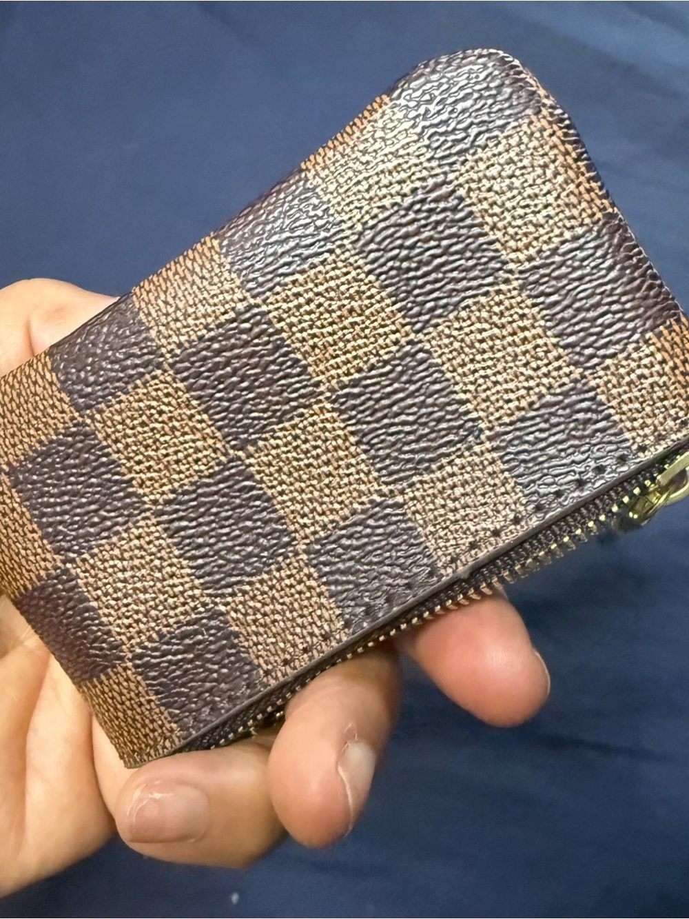 Classic Brown Check Zip Card Wallet